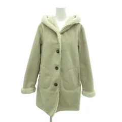 ザラ ZARA 美品 フェイクムートン フーデットコート 13-14 ベージュ系 ミドル ハーフ丈  /SJ ■ECA003
