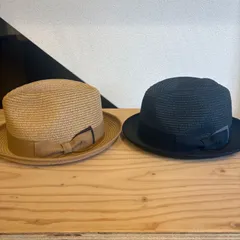 【特価セール】ハット 麦わらハット ベージュ ブラック 2個セット