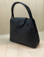 印伝 黒と金の花柄 ハンドバッグ BG-008 - メルカリ