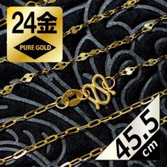 K24 純金 デザイン ネックレス 45.5cm アシンメトリー 24金 - メルカリ