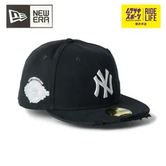 NEW ERA ニューエラ キャップ 59FIFTY 5950 MLB Damaged Denim ニューヨーク・ヤンキース ブラック 14745157 メンズ レディース 【ムラスポ公式】