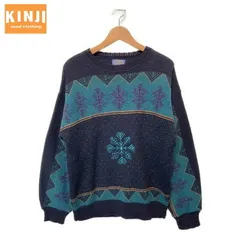 【中古】　PENDLETON　セーター　80s vintage　80年代　ニット　トップス　Uネック　ウール　総柄　ネイティブ柄　USA製　アメカジ　古着