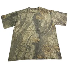 リアルツリーカモ ポケットＴシャツ アウトドア 迷彩(メンズ L相当)中古 古着 X8674
