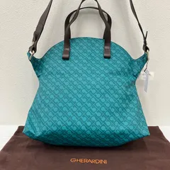 1947　GHERARDINI　ゲラルディーニ ソフティ　2way　ショルダーバッグ　ハンドバッグ　タグ付き　グリーン　ブラウン　レディース　大きめ　大容量　シンプル　カジュアル　きれいめ　モノグラム