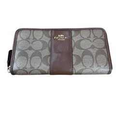 コーチ COACH シグネチャー ラウンドファスナー長財布 PVC レザー