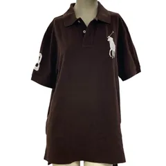 180053 POLO RALPH LAUREN ポロ・ラルフローレン ポロシャツ L ブラウン ビッグポニー ユニセックス