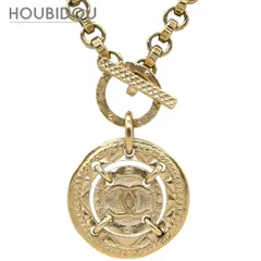 シャネル CHANEL ネックレス ココマーク CCコイン GP ゴールド CCマーク 【中古】