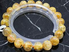 ✿極上金線✿黄金に輝くゴールドタイチンルチルクォーツブレスレット 