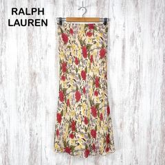 RALPH LAUREN シルク100% 花柄ロングスカート 9号 フレア - メルカリ