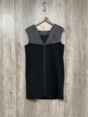 BANANA REPUBLIC バナナリパブリック ひざ丈 ドッキング Aライン ワンピース size0/黒 ■■ レディースのサムネイル