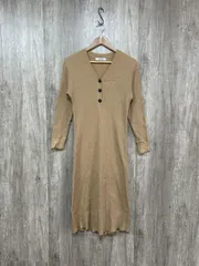 nano universe ナノユニバース ロング 無地 Iライン ワンピース size38/茶 ◇■ レディース