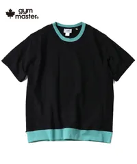 gym master ジムマスター Tシャツ メンズ レディース 7.4oz ヘビーウェイト 半袖Tシャツ 大きいサイズ 無地 クルーネック 綿100% カジュアル G121708 ブラック×ミントグリーン(90）のサムネイル
