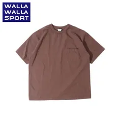 WALLA WALLA SPORT 6oz ポケットTシャツ メンズ｜USAコットン・日本製｜チューブボディ ヴィンテージ風 ワイドシルエット DARK BROWNのサムネイル
