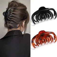 ヘアクリップ 黒 髪留め クリップ 大きめ 2個セット バンスクリップ
