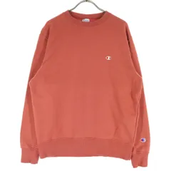 美品 Champion チャンピオン ワンポイントロゴ 長袖 スウェット M レッド系 レディース 古着