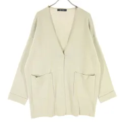 nano universe ナノユニバース 長袖 Vネック ニットカーディガン F ベージュ系 レディース 古着