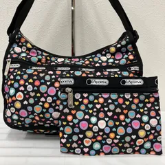 1876　LeSportsac レスポートサック　クラシックホーボー　ブラック　黒　ハート　レディース　軽量　カジュアル　シンプル　ポーチ