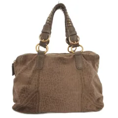 アナイ ANAYI ハンドバッグ ショルダー 2WAYバッグ クロコ型押し スエード レザー ベージュ /FF ■GY18