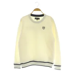 ゾーイ ZOY 23AW WOMEN PROOF PLUS STRETCH ゴルフウエア ニット セーター 長袖 切替 ワッフル 38 ホワイト /MY ■OS ■GY69のサムネイル