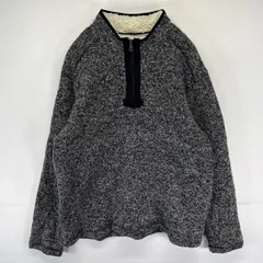 古着 オービス ORVIS フリース ニット ハーフジップ 大きいサイズ プルオーバー ボアライナー XL  ブラック系 メンズのサムネイル