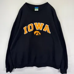 古着 チャンピオン Champion スウェット クルーネック カレッジロゴ アイオワ プルオーバー 2XL  ブラック系 メンズ