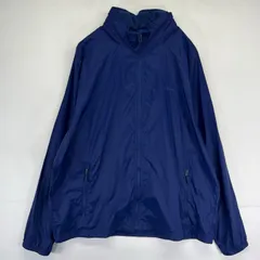 古着 エルエルビーン L.L.Bean ジャケット フルジップ ワンポイント刺繍ロゴ アウトドア フーディ XL  ネイビー系 メンズ