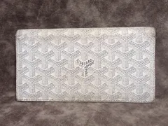 【訳あり】GOYARD ゴヤール ヘリンボーン 二つ折り 長財布 ホワイト 正規品のサムネイル