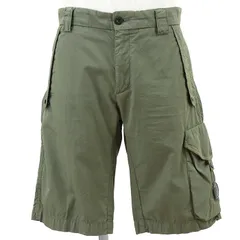 SALE【美品】C.p. Company シーピーカンパニー カーゴショートパンツ サイズ 48 メンズ シグネチャー ロゴレンズ ミリタリー リップストップ ボトムス オリーブ チュニジア製のサムネイル