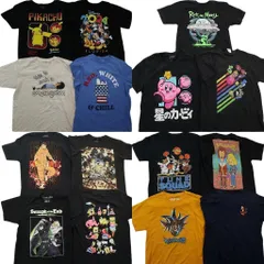 古着卸 まとめ キャラクター Tシャツ 15枚セット ( メンズ M ) ディズニー ミッキー スヌーピー スポンジボブ ポケモン 中古 古着 NE3870