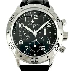 美品 Breguet ブレゲ ｱｴﾛﾅﾊﾞﾙXX 3800 腕時計 ステンレススチール シルバー 自動巻き ブラック文字盤 メンズ【中古】【送料無料】のサムネイル