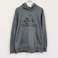 adidas　アディダス　スウェットパーカー/フーディー　トレフォイルロゴ　デカロゴ　ダークグレー　　古着