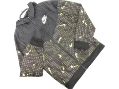 NIKE ナイキ 総柄 フード付き ジャケット sizeL/黒ｘダークブラウン ■◇ メンズ