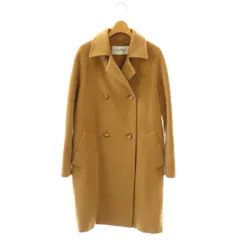 マックスマーラ MAX MARA 白タグ ウール カシミヤ ダブル ロング コート アウター ベージュ  36 ■GY18