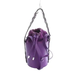 セルジオロッシ Sergio rossi マーメイド ショルダーバッグ 斜めがけ 巾着 レザー 型押しロゴ 紫 ■GY11 /MQ