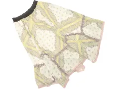 axes femme アクシーズファム シフォン フリル 総柄 フレア スカート sizeM/アイボリーx黄xラベンダーピンク ■◇ レディース