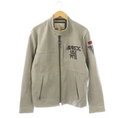 アヴィレックス AVIREX 6181062 STREET GEAR ROAD ライダース ジャケット ジップアップ シングル 撥水 ゴートレザー 2XL グレー /HK のサムネイル