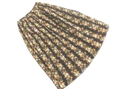 axes femme アクシーズファム 花柄 プリーツ スカート sizeM/茶 ■■ レディース