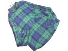 ZARA basic ザラ ベーシック チェック 長袖 シャツ sizeM/緑ｘ紺 ■◇ レディース