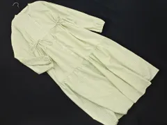 ehka sopo SM2 エヘカソポ サマンサモスモス ストライプ ギャザーリボン シャツ ワンピース sizeF/白ｘ黄緑 ■◇ レディース