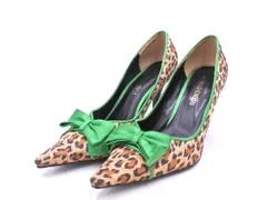 RODEO CROWNS ロデオクラウンズ レオパード リボン パンプス sizeM（23.5cm位）/ベージュ ■■ レディースのサムネイル