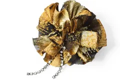 【中古】 ランバン コサージュ LANVIN ブローチ ブラック ゴールド金具 ヴィンテージ フォーマル 卒業式 入学式 結婚式 アクセサリー レディース 希少 レアのサムネイル
