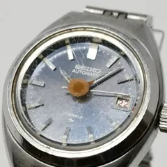 SEIKO　セイコー　自動巻　レディース腕時計　不動品　風防キズくもりあり　デイト　文字盤紺　2205-0510 管理番号KKVHAKO228