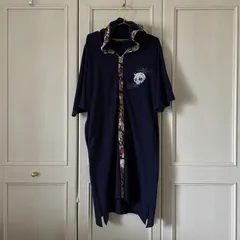 ー/ EM 雅結　ワンピース 和柄　花柄　ブルー 青 藍色 ネイビー 紺色　半袖　お呼ばれ　デート　オフィスカジュアル　食事会　ポロシャツ