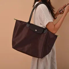 ロンシャン トートバッグ モカ ナイロン レディース Lサイズ