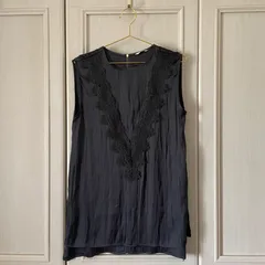 ー/ テチチ Techichi  刺繍 レース ブラウス シャツ トップス グレー 灰色 お呼ばれ デート オフィスカジュアル フォーマル かわいい 上品 可愛い