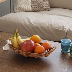 フランフラン 籐 ラタン アンダープレート 3セット ピンクベージュ