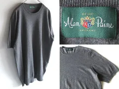 Alan Paine アランペイン コットンシルクカシミヤ 半袖ニット Tシャツ 48 チャコール 英国ブランド Vulcanize London取扱のサムネイル