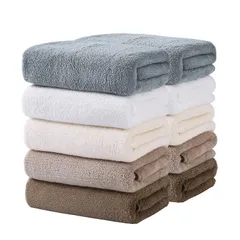 Oseamaid フェイスタオル 5色10 枚セット マイクロファイバー タオル 吸水速乾抗菌防臭 約34×75cm (白 ベージュ グレー カーキ色 コーヒー色)pms