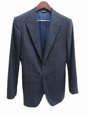 ドルチェ&ガッバーナ ドルガバ DOLCE&GABBANA スーツ 3ピース フォーマル ネイビー ストライプ オーダー メンズ