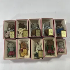 ★ 希少！ シルバニアファミリー  初期 初代 人形 箱入り 10点 まとめ売り  クマ ウサギ ミニチュア お人形遊び エポック社 現状品